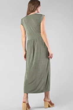 Le Temps des Cerises Robe Longue Nata Kaki-Femme Robes