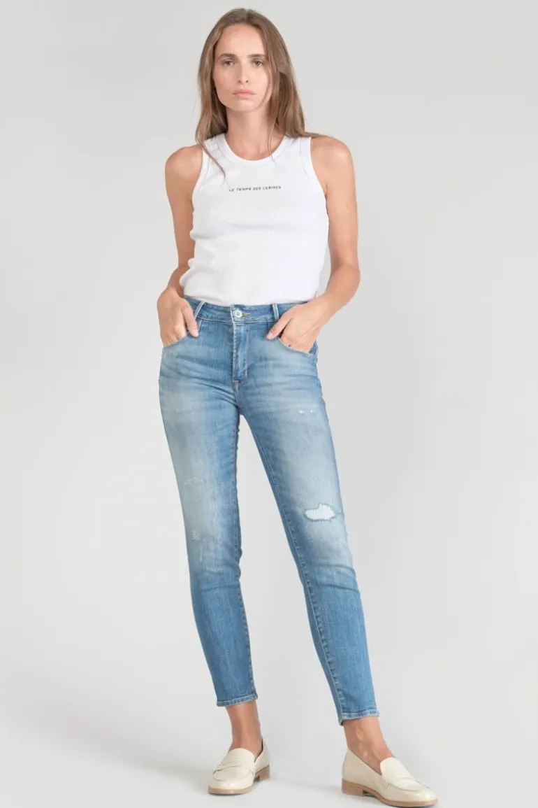 Le Temps des Cerises Sabi Pulp Slim Taille Haute 7/8Eme Jeans Destroy Bleu N°3-Femme Coupe Slim