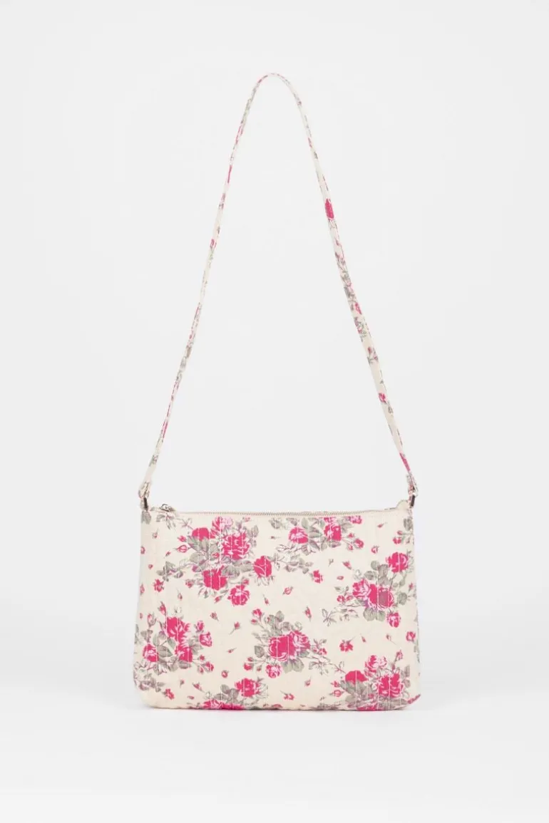 Le Temps des Cerises Sac A Bandouliere Lauri A Motif Fleuri Rose-Femme Sacs & Portefeuilles