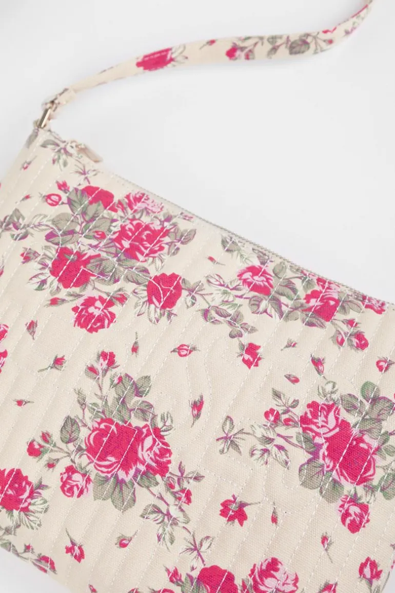 Le Temps des Cerises Sac A Bandouliere Lauri A Motif Fleuri Rose-Femme Sacs & Portefeuilles