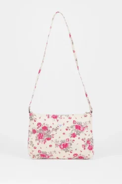 Le Temps des Cerises Sac A Bandouliere Lauri A Motif Fleuri Rose-Femme Sacs & Portefeuilles