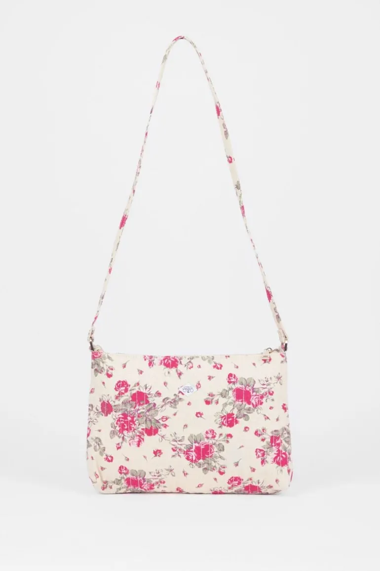 Le Temps des Cerises Sac A Bandouliere Lauri A Motif Fleuri Rose-Femme Sacs & Portefeuilles