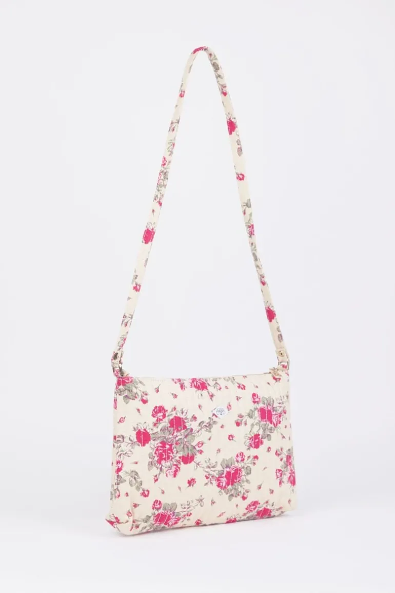 Le Temps des Cerises Sac A Bandouliere Lauri A Motif Fleuri Rose-Femme Sacs & Portefeuilles