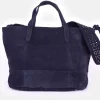Le Temps des Cerises Sac Astier En Cuir Suede Bleu Nuit-Femme Sacs & Portefeuilles