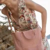 Le Temps des Cerises Sac Astier En Cuir Suede Rose Poudre-Femme Sacs & Portefeuilles