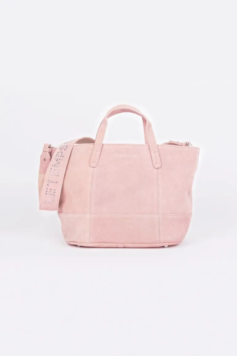 Le Temps des Cerises Sac Astier En Cuir Suede Rose Poudre-Femme Sacs & Portefeuilles