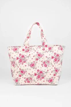 Le Temps des Cerises Sac Cabas Micky A Motif Fleuri Rose-Femme Sacs & Portefeuilles