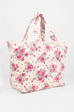 Le Temps des Cerises Sac Cabas Micky A Motif Fleuri Rose-Femme Sacs & Portefeuilles