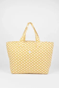Le Temps des Cerises Sac Cabas Micky Jaune A Motif Fleuri-Femme Sacs & Portefeuilles