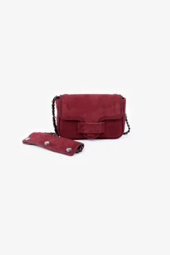 Le Temps des Cerises Sac Klelia En Cuir Suede Bordeaux-Femme Sacs & Portefeuilles