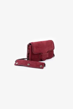 Le Temps des Cerises Sac Klelia En Cuir Suede Bordeaux-Femme Sacs & Portefeuilles