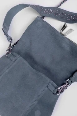 Le Temps des Cerises Sac Leter En Cuir Suede Bleu-Femme Sacs & Portefeuilles