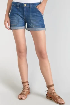 Le Temps des Cerises Short Bloom En Jeans Bleu Fonce-Femme Jupes & Shorts