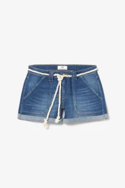 Le Temps des Cerises Short Bloom En Jeans Bleu Fonce-Femme Jupes & Shorts