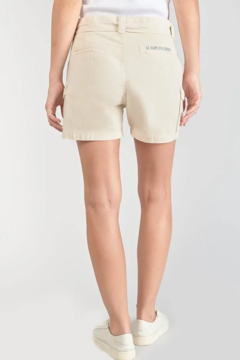 Le Temps des Cerises Short Kallist En Lin Melange Beige-Femme Shorts & Jupes
