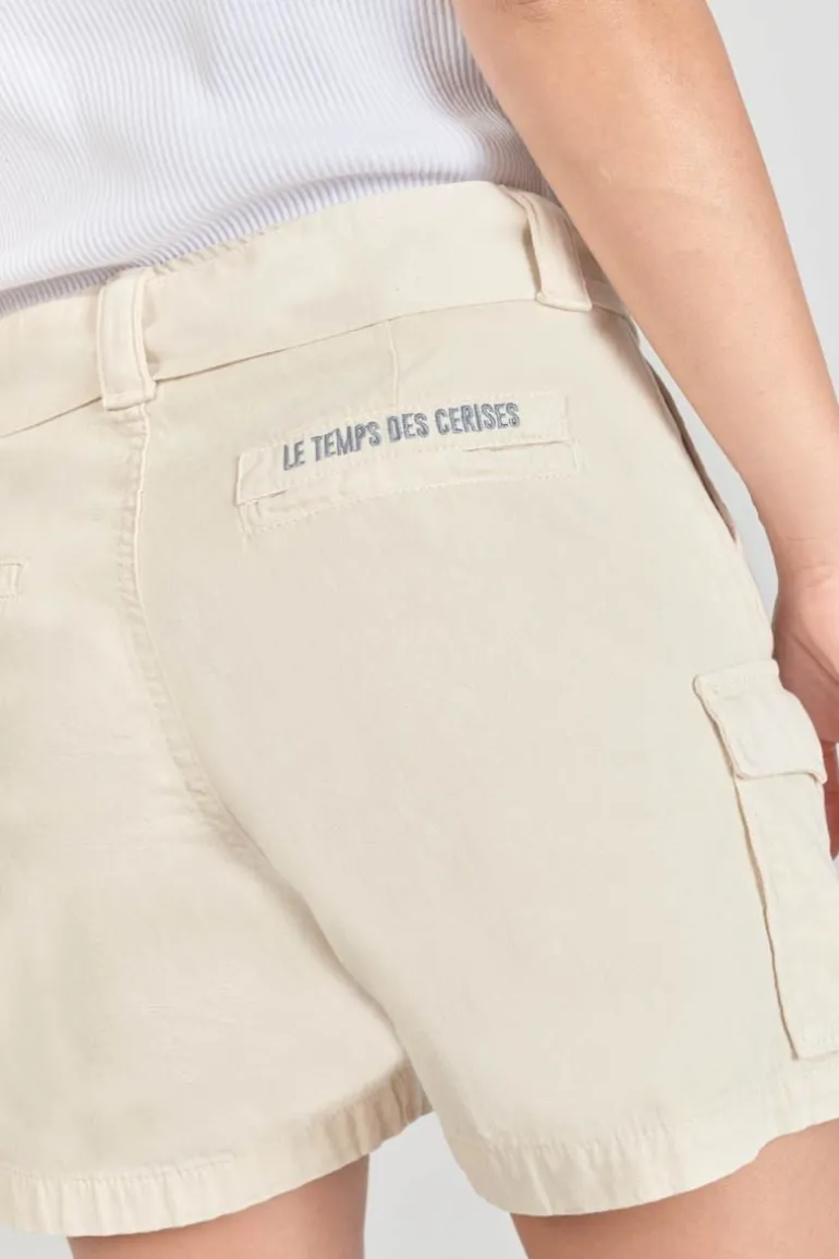 Le Temps des Cerises Short Kallist En Lin Melange Beige-Femme Shorts & Jupes