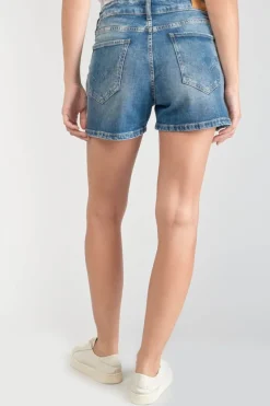 Le Temps des Cerises Short Mosta En Jeans Bleu A Fermeture Asymetrique-Femme Coupe Criss Cross