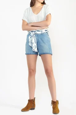 Le Temps des Cerises Short Sydney En Jeans Bleu-Femme Jupes & Shorts