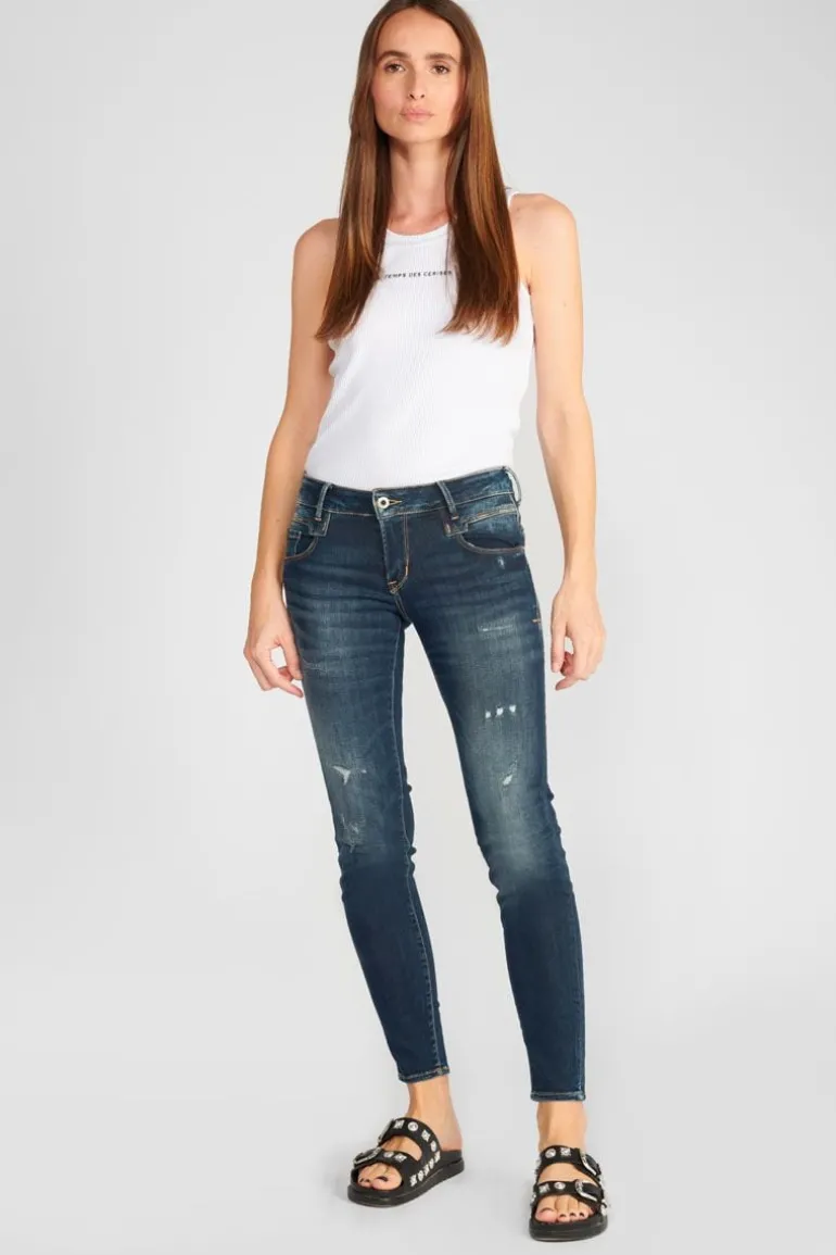 Le Temps des Cerises Sib Pulp Slim 7/8Eme Jeans Destroy Vintage Bleu N°2-Femme Coupe Slim