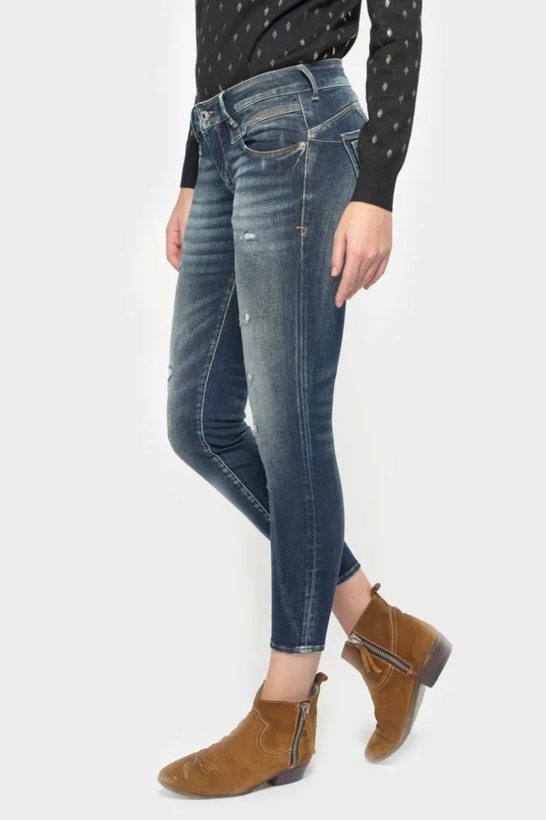 Le Temps des Cerises Sib Pulp Slim 7/8Eme Jeans Destroy Vintage Bleu N°2-Femme Coupe Slim
