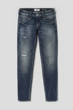 Le Temps des Cerises Sib Pulp Slim 7/8Eme Jeans Destroy Vintage Bleu N°2-Femme Coupe Slim