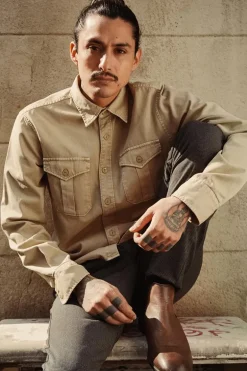 Le Temps des Cerises Surchemise Carel Beige Sable-Homme Chemises