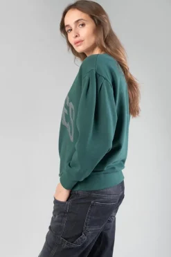 Le Temps des Cerises Sweat Moa Vert Bouteille Imprime-Femme Pulls & Sweats & Cardigans