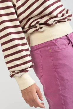 Le Temps des Cerises Sweatshirt Koa Mariniere Prune-Femme Pulls & Sweats & Cardigans