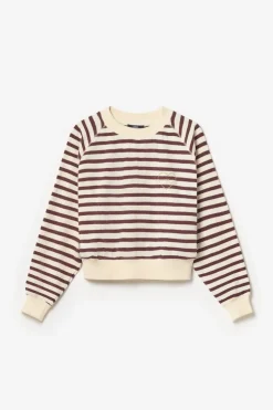 Le Temps des Cerises Sweatshirt Koa Mariniere Prune-Femme Pulls & Sweats & Cardigans