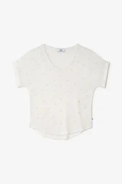 Le Temps des Cerises Top Bibou Creme-Femme T-Shirts & Débardeurs