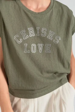 Le Temps des Cerises Top Coxy Kaki-Femme T-Shirts & Débardeurs