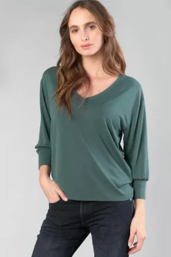 Le Temps des Cerises Top Jessie Vert Bouteille-Femme T-Shirts & Débardeurs