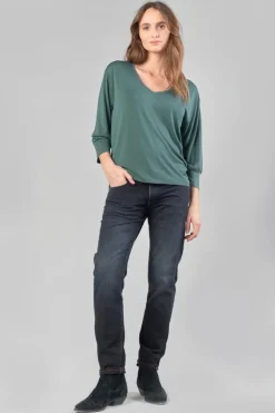 Le Temps des Cerises Top Jessie Vert Bouteille-Femme T-Shirts & Débardeurs