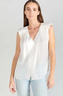 Le Temps des Cerises Top Missou En Jacquard Creme-Femme Tops