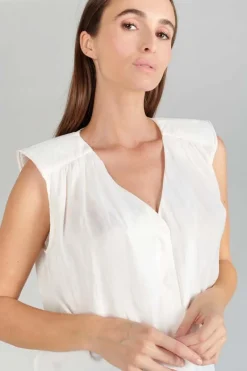Le Temps des Cerises Top Missou En Jacquard Creme-Femme Tops