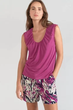 Le Temps des Cerises Top Nani Violine-Femme T-Shirts & Débardeurs