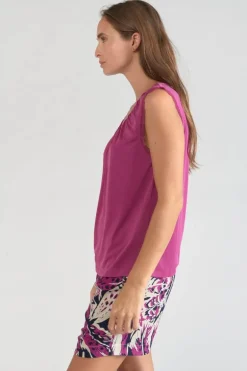 Le Temps des Cerises Top Nani Violine-Femme T-Shirts & Débardeurs