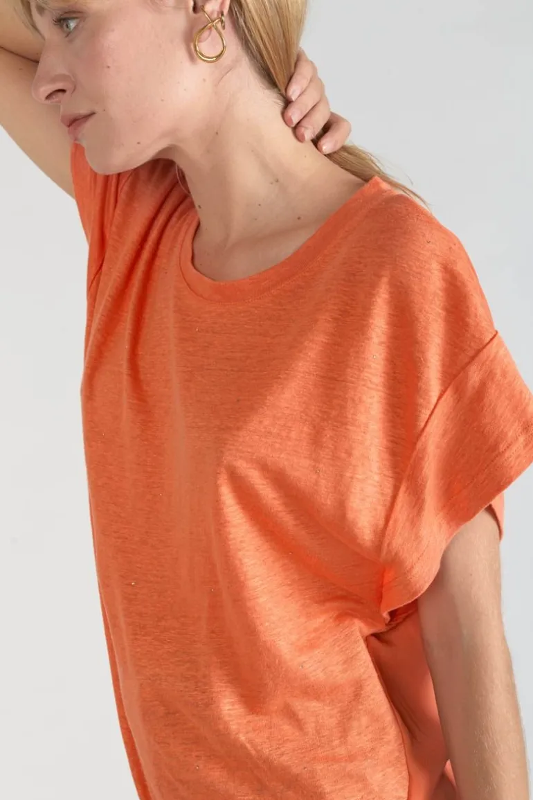 Le Temps des Cerises Top Overs Orange Corail-Femme T-Shirts & Débardeurs