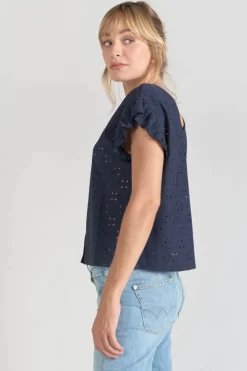Le Temps des Cerises Top Pedrina Ajoure Bleu Marine-Femme Tops