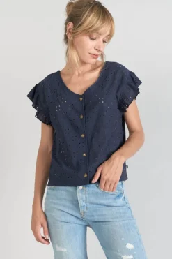Le Temps des Cerises Top Pedrina Ajoure Bleu Marine-Femme Tops