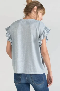 Le Temps des Cerises Top Ryls Bleu Ciel Irise-Femme T-Shirts & Débardeurs