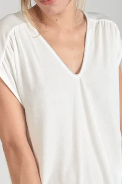 Le Temps des Cerises Top Sidy Blanc-Femme T-Shirts & Débardeurs