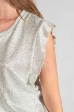 Le Temps des Cerises Top Tamajon Argente-Femme T-Shirts & Débardeurs