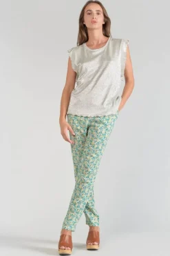 Le Temps des Cerises Top Tamajon Argente-Femme T-Shirts & Débardeurs