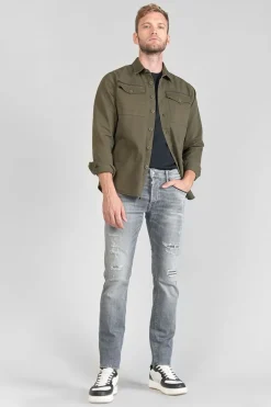 Le Temps des Cerises Triolet 700/11 Adjusted Jeans Destroy Gris N°2-Homme Coupe Adjusted