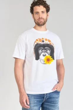 Le Temps des Cerises T-Shirt Andler Blanc Imprime-Homme T-Shirts & Polos