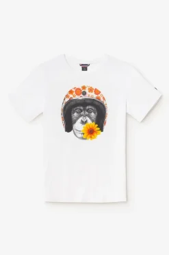 Le Temps des Cerises T-Shirt Andler Blanc Imprime-Homme T-Shirts & Polos