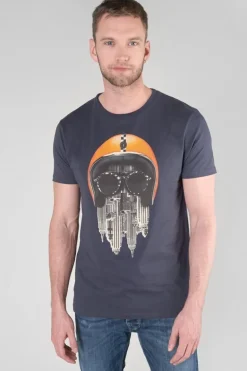 Le Temps des Cerises T-Shirt Backi Bleu Nuit Imprime-Homme T-Shirts & Polos