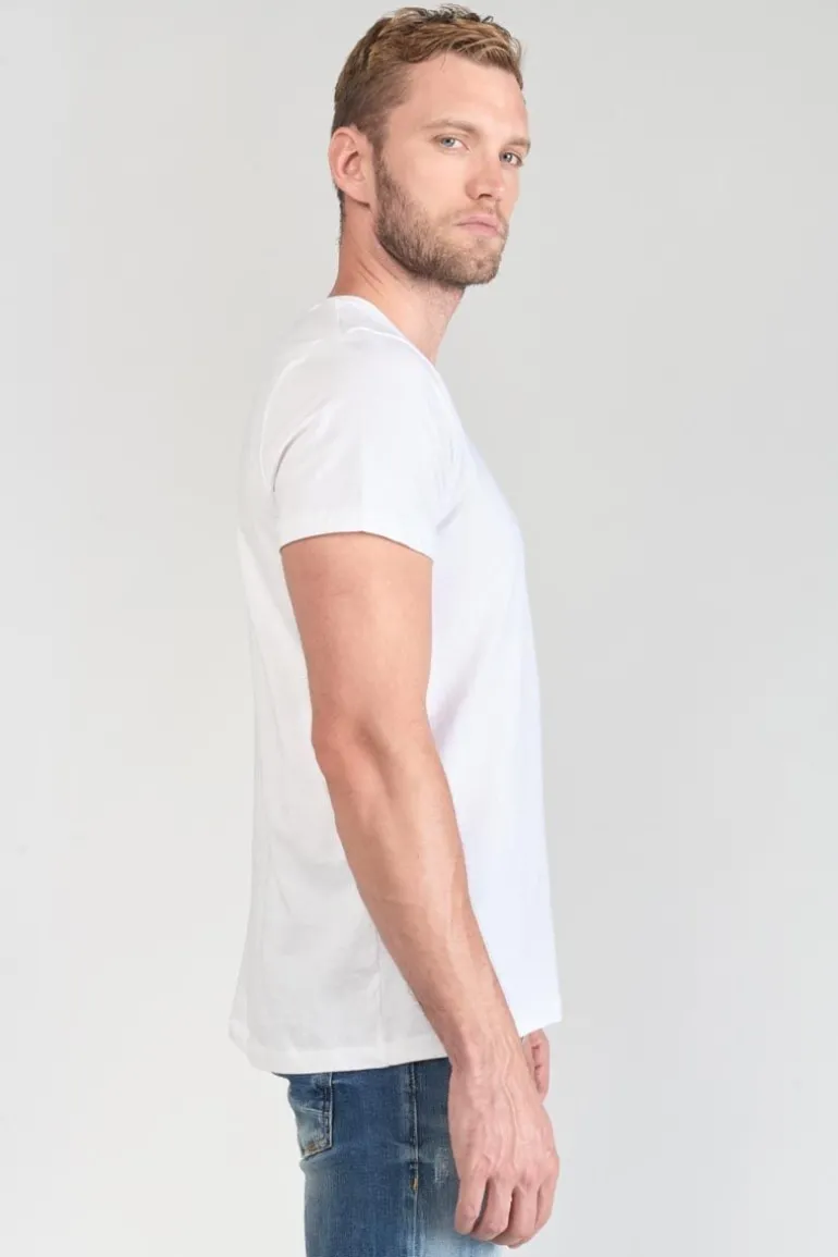 Le Temps des Cerises T-Shirt Brown Blanc-Homme T-Shirts & Polos