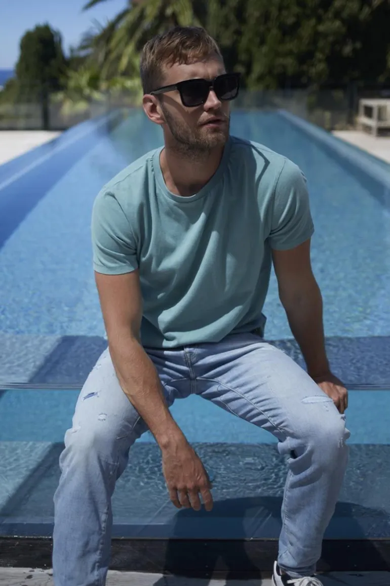 Le Temps des Cerises T-Shirt Brown Vert D'Eau-Homme T-Shirts & Polos